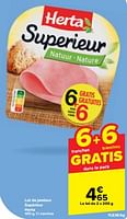 Promotions Lot de jambon supérieur herta - Herta - Valide de 15/05/2024 à 27/05/2024 chez Carrefour