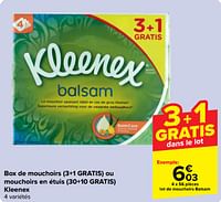 Promotions Lot de mouchoirs balsam - Kleenex - Valide de 15/05/2024 à 27/05/2024 chez Carrefour
