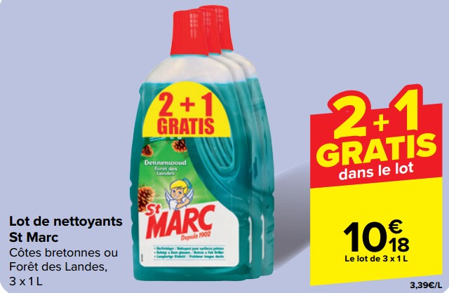 Promotions Lot de nettoyants st marc - St Marc - Valide de 15/05/2024 à 27/05/2024 chez Carrefour