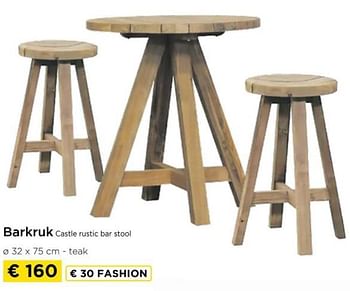 Promoties Barkruk castle rustic bar stool - Huismerk - Molecule - Geldig van 09/05/2024 tot 20/05/2024 bij Molecule