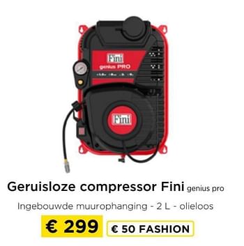 Promoties Geruisloze compressor fini genius pro - Fini  - Geldig van 09/05/2024 tot 20/05/2024 bij Molecule