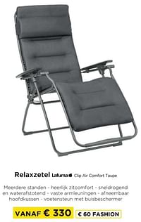 Relaxzetel lafuma clip air comfort taupe-Lafuma