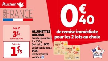 Promotions Allumettes auchan - Produit Maison - Auchan Ronq - Valide de 14/05/2024 à 21/05/2024 chez Auchan Ronq