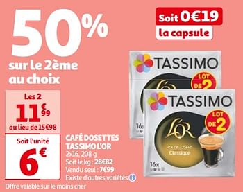 Promotions Café dosettes tassimo l`or - Douwe Egberts - Valide de 14/05/2024 à 21/05/2024 chez Auchan Ronq
