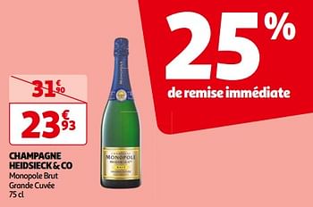 Promotions Champagne heidsieck + co monopole brut grande cuvée - Champagne - Valide de 14/05/2024 à 21/05/2024 chez Auchan Ronq