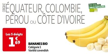 Promotions Bananes bio - Produit Maison - Auchan Ronq - Valide de 14/05/2024 à 21/05/2024 chez Auchan Ronq