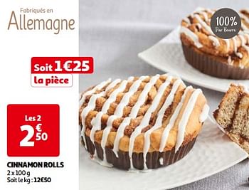 Promotions Cinnamon rolls - Produit Maison - Auchan Ronq - Valide de 14/05/2024 à 21/05/2024 chez Auchan Ronq