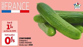 Promotions Concombre - Produit Maison - Auchan Ronq - Valide de 14/05/2024 à 21/05/2024 chez Auchan Ronq
