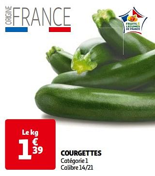 Promotions Courgettes - Produit Maison - Auchan Ronq - Valide de 14/05/2024 à 21/05/2024 chez Auchan Ronq