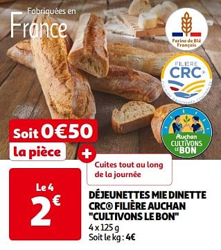 Promotions Déjeunettes mie dinette crc filière auchan - Produit Maison - Auchan Ronq - Valide de 14/05/2024 à 21/05/2024 chez Auchan Ronq