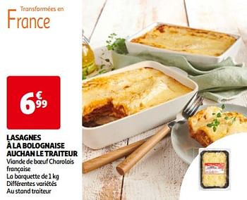 Promotions Lasagnes à la bolognaise auchan le traiteur - Produit Maison - Auchan Ronq - Valide de 14/05/2024 à 21/05/2024 chez Auchan Ronq