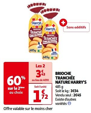 Promotions Brioche tranchée nature harry`s - Harry's - Valide de 14/05/2024 à 21/05/2024 chez Auchan Ronq
