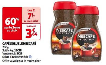 Promotions Café soluble nescafé - Nescafe - Valide de 14/05/2024 à 21/05/2024 chez Auchan Ronq