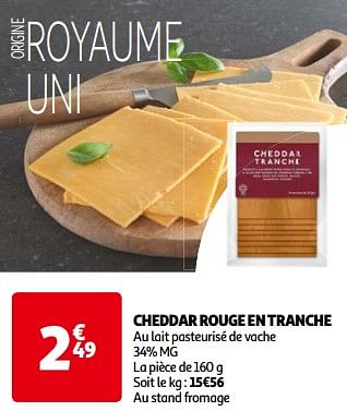 Promotions Cheddar rouge en tranche - Produit Maison - Auchan Ronq - Valide de 14/05/2024 à 21/05/2024 chez Auchan Ronq