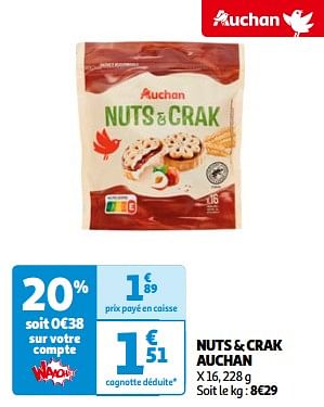 Promotions Nuts + crak auchan - Produit Maison - Auchan Ronq - Valide de 14/05/2024 à 21/05/2024 chez Auchan Ronq