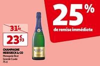 Promoties Champagne heidsieck + co monopole brut grande cuvée - Champagne - Geldig van 14/05/2024 tot 21/05/2024 bij Auchan