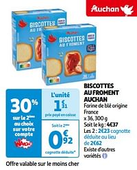 Biscottes au froment auchan-Huismerk - Auchan