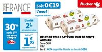 Oeufs de poule datés du jour de ponte auchan-Huismerk - Auchan
