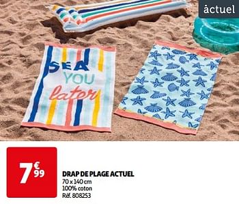Promotions Drap de plage actuel - Actuel - Valide de 14/05/2024 à 15/07/2024 chez Auchan Ronq