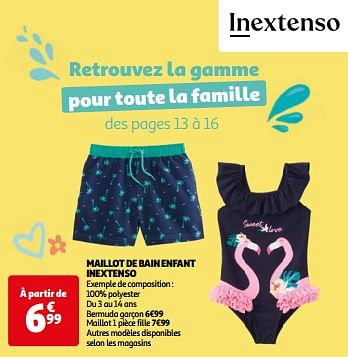 Promotions Maillot de bain enfant inextenso - Inextenso - Valide de 14/05/2024 à 15/07/2024 chez Auchan Ronq
