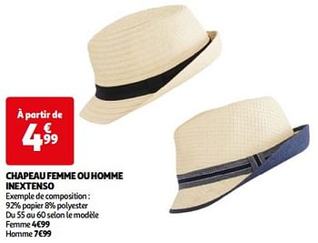 Promotions Chapeau femme ou homme inextenso - Inextenso - Valide de 14/05/2024 à 15/07/2024 chez Auchan Ronq