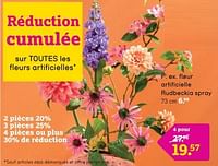 Promotions Fleur artificielle rudbeckia spray - Produit maison - Leen Bakker - Valide de 12/05/2024 à 26/05/2024 chez Leen Bakker