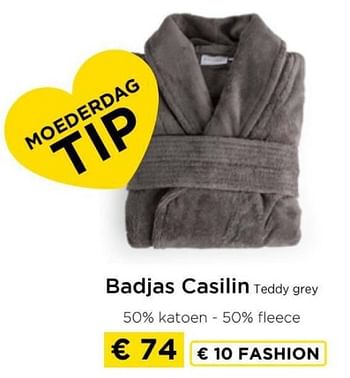 Promoties Badjas casilin teddy grey - Huismerk - Molecule - Geldig van 09/05/2024 tot 20/05/2024 bij Molecule