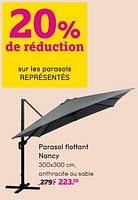 Promotions Parasol flottant nancy - Produit maison - Leen Bakker - Valide de 12/05/2024 à 26/05/2024 chez Leen Bakker