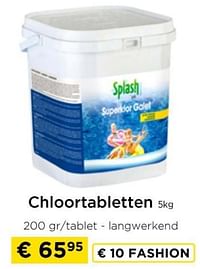 Chloortabletten-Splash