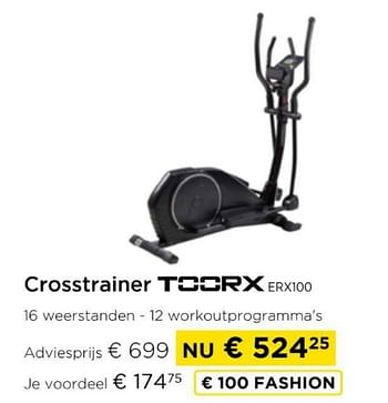 Promoties Crosstrainer toorx erx100 - Toorx - Geldig van 09/05/2024 tot 20/05/2024 bij Molecule