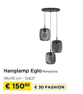 Promoties Hanglamp eglo romazzina - Eglo - Geldig van 09/05/2024 tot 20/05/2024 bij Molecule