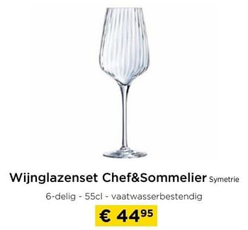 Promoties Wijnglazenset chef+sommelier symetrie - Chef & Sommelier - Geldig van 09/05/2024 tot 20/05/2024 bij Molecule