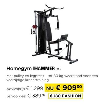 Promoties Homegym hammer tx3 - Hammer - Geldig van 09/05/2024 tot 20/05/2024 bij Molecule