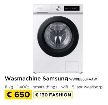 Promoties Wasmachine samsung ww11bb504aaw - Samsung - Geldig van 09/05/2024 tot 20/05/2024 bij Molecule