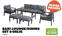 Promoties Bari lounge dining set 6 delig - Huismerk - Europoint - Geldig van 20/05/2024 tot 30/06/2024 bij Europoint