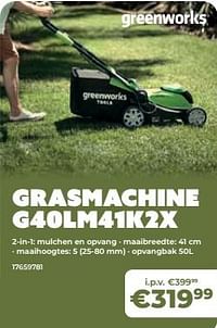 Greenworks grasmachine g40lm41k2x-Greenworks