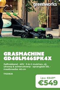 Greenworks grasmachine gd40lm46spk4x-Greenworks
