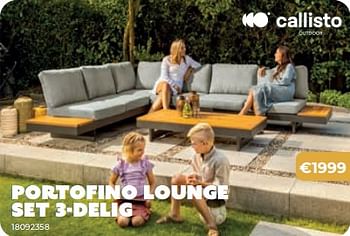 Promoties Portofino lounge set 3 delig - Callisto - Geldig van 20/05/2024 tot 30/06/2024 bij Europoint