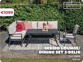 Promoties Sergio lounge dining set 3 delig - Garden Impressions - Geldig van 20/05/2024 tot 30/06/2024 bij Europoint