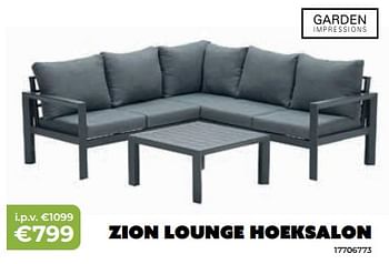 Promoties Zion lounge hoeksalon - Garden Impressions - Geldig van 20/05/2024 tot 30/06/2024 bij Europoint