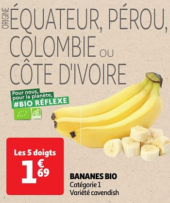 Promotions Bananes bio - Produit Maison - Auchan Ronq - Valide de 14/05/2024 à 19/05/2024 chez Auchan Ronq