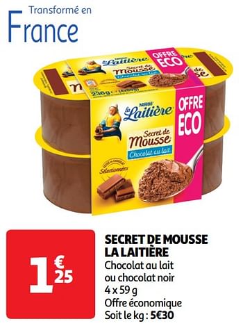 Promotions Secret de mousse la laitière - Nestlé - Valide de 14/05/2024 à 19/05/2024 chez Auchan Ronq