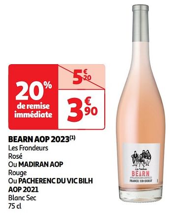 Promotions Bearn aop les frondeurs rosé - Vins rosé - Valide de 14/05/2024 à 19/05/2024 chez Auchan Ronq