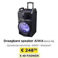 Promoties Draagbare speaker aiwa kbtus-700 - Aiwa - Geldig van 09/05/2024 tot 20/05/2024 bij Molecule