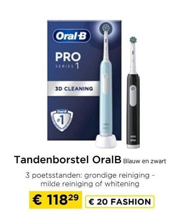 Promoties Tandenborstel oralb blauw en zwart - Oral-B - Geldig van 09/05/2024 tot 20/05/2024 bij Molecule