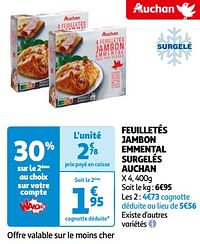 Feuilletés jambon emmental surgelés auchan-Huismerk - Auchan