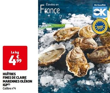 Promoties Huîtres fines de claire marennes oléron igp - Huismerk - Auchan - Geldig van 14/05/2024 tot 21/05/2024 bij Auchan