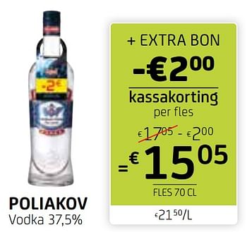 Promoties Poliakov vodka - poliakov - Geldig van 10/05/2024 tot 23/05/2024 bij BelBev