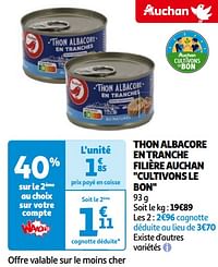 Thon albacore en tranche filière auchan-Huismerk - Auchan