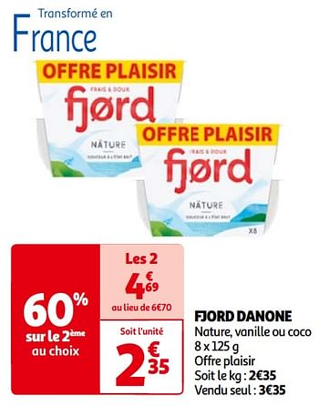 Promoties Fjord danone - Danone - Geldig van 14/05/2024 tot 21/05/2024 bij Auchan
